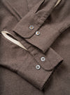 Brown Brushed Flannel Square Pocket Shirt