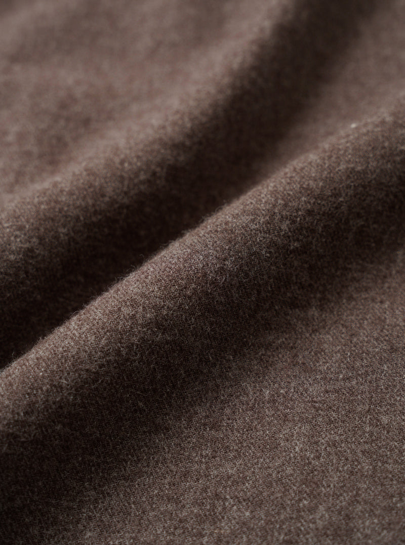 Brown Brushed Flannel Square Pocket Shirt