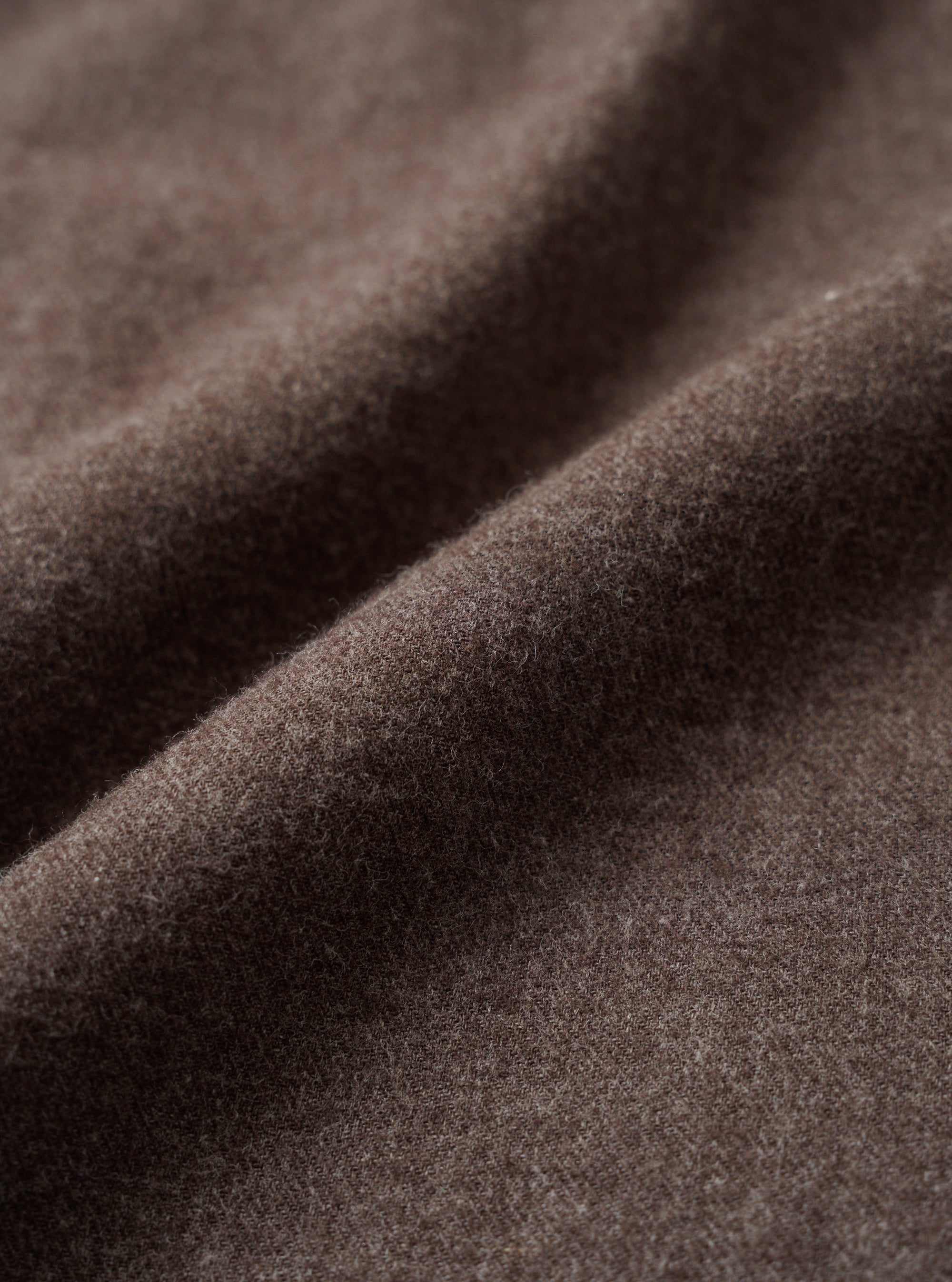 Brown Brushed Flannel Square Pocket Shirt