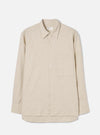 Ecru Brushed Flannel Square Pocket Shirt