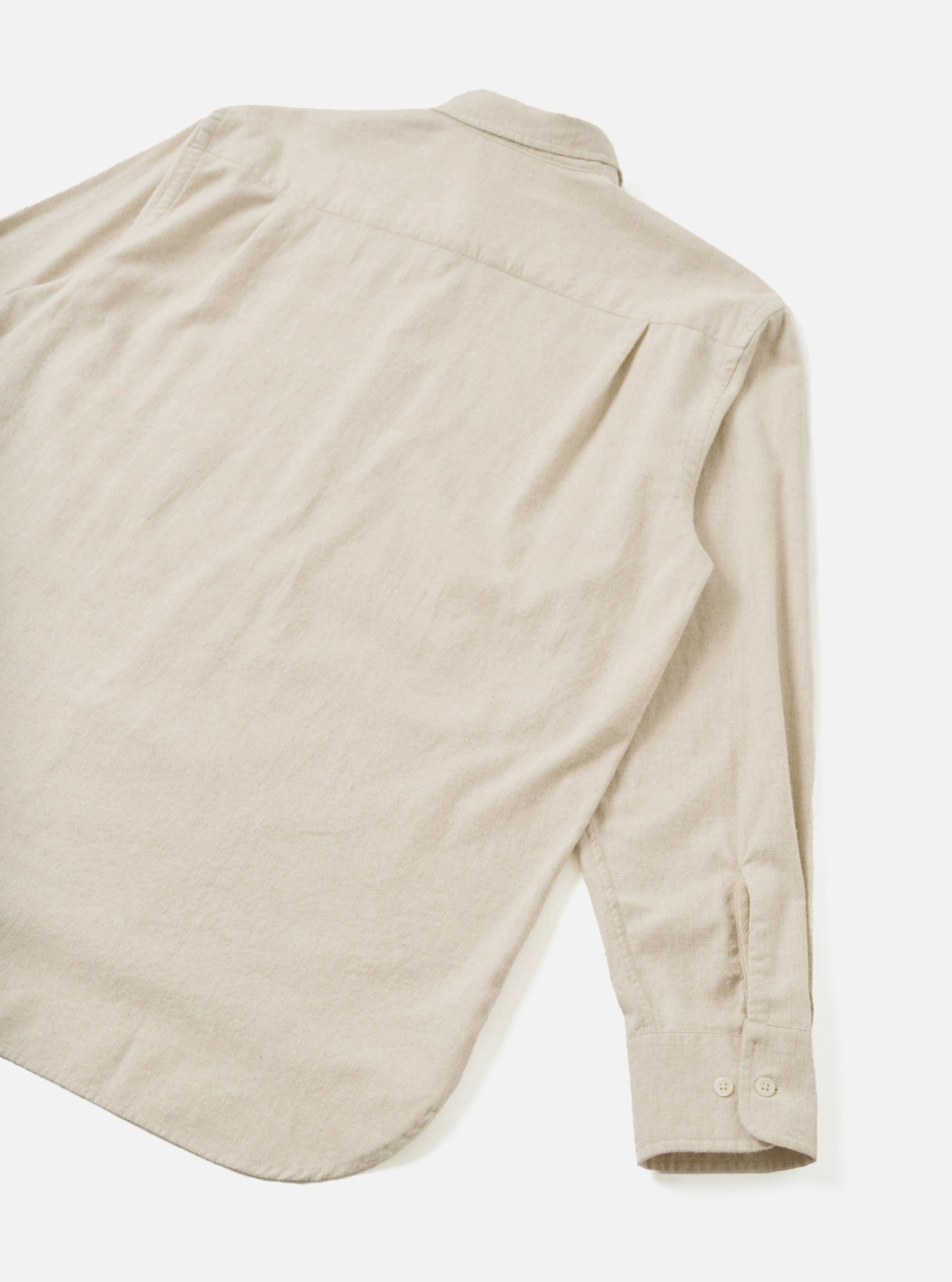 Ecru Brushed Flannel Square Pocket Shirt