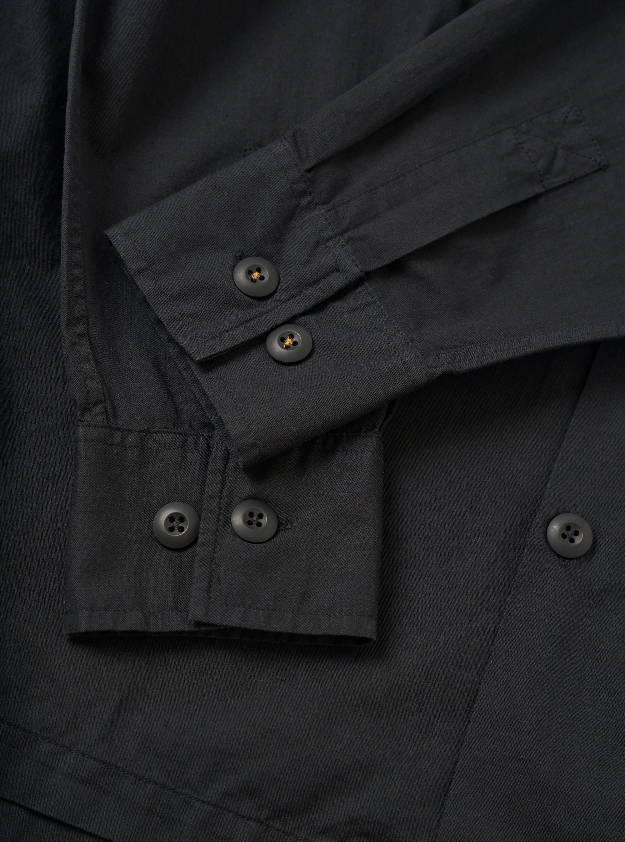 Black Slub Shirting Fatigue Shirt