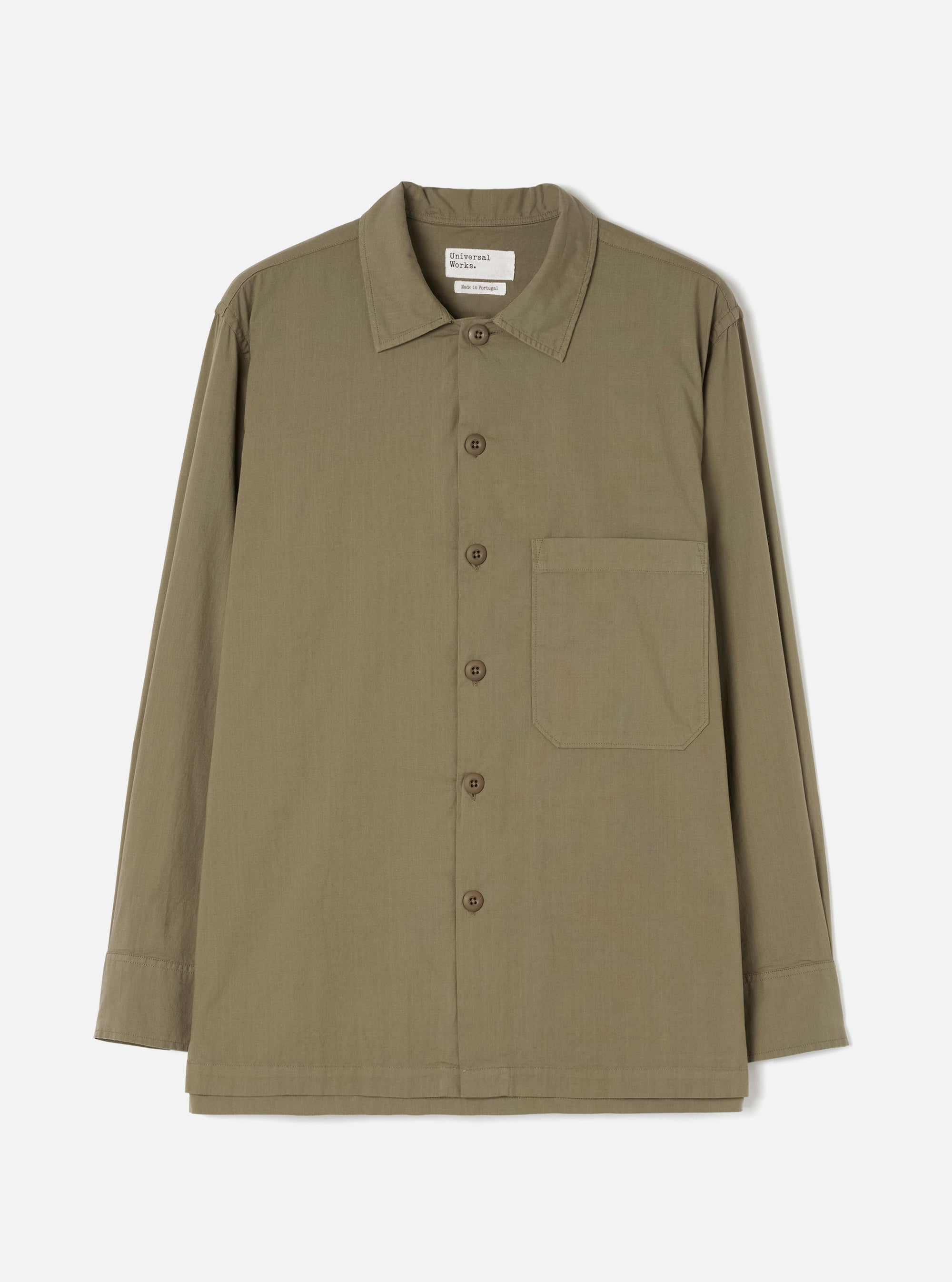 Olive Slub Shirting Fatigue Shirt