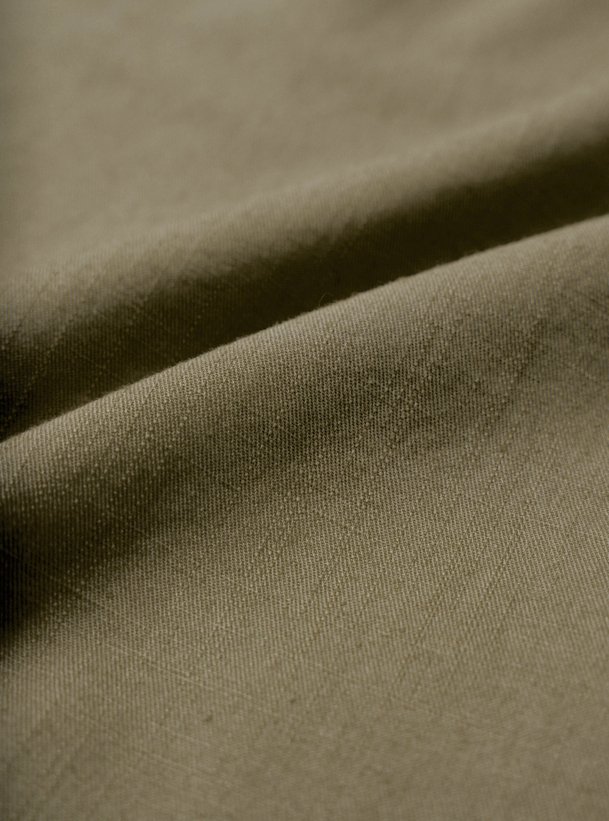 Olive Slub Shirting Fatigue Shirt