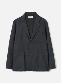 Charcoal Recycled Italian Tweed Two Button Jacket