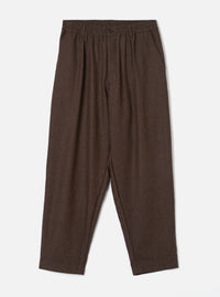 Brown Recycled Italian Tweed Pleated Track Pant