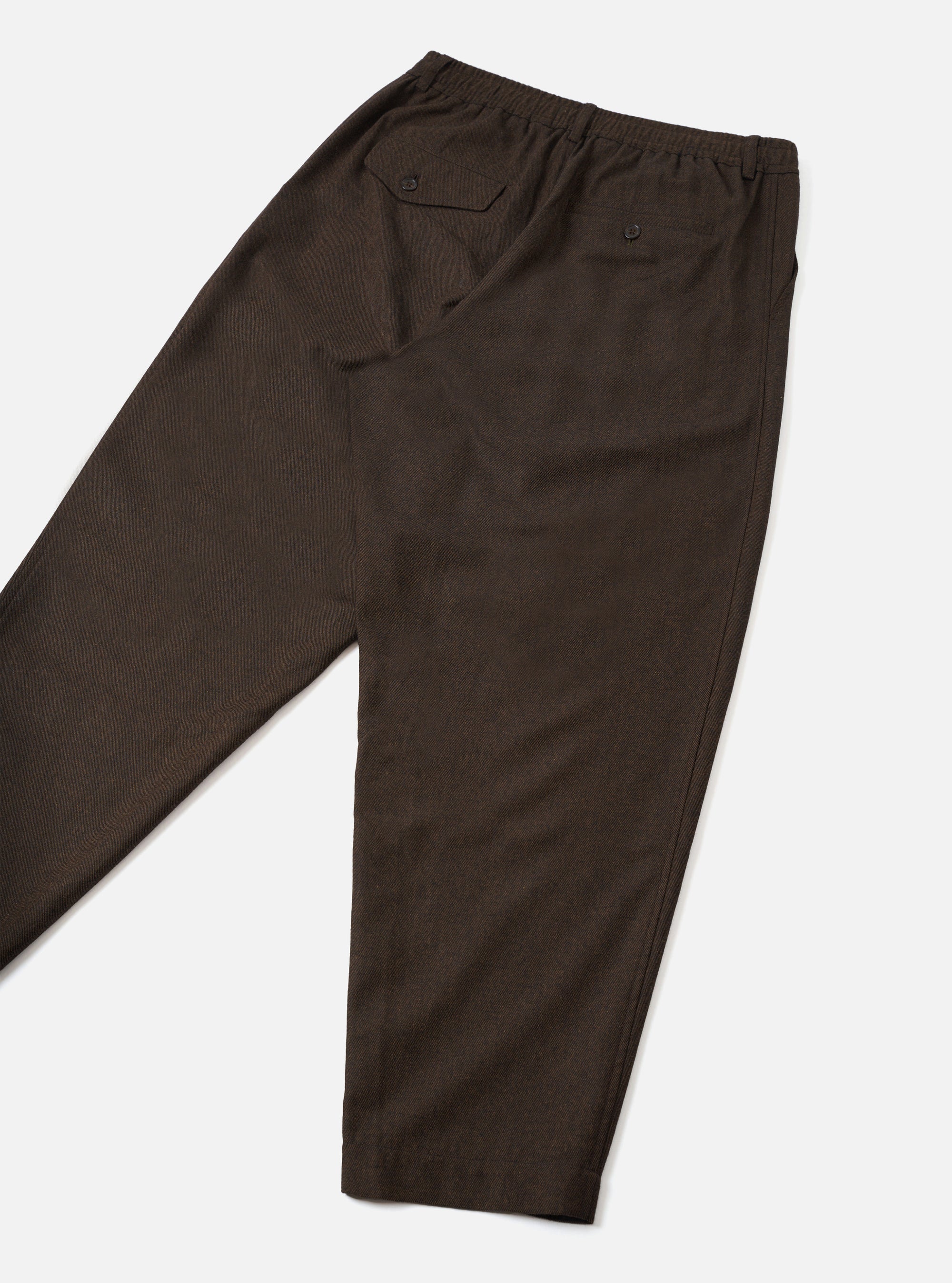 Brown Recycled Italian Tweed Pleated Track Pant