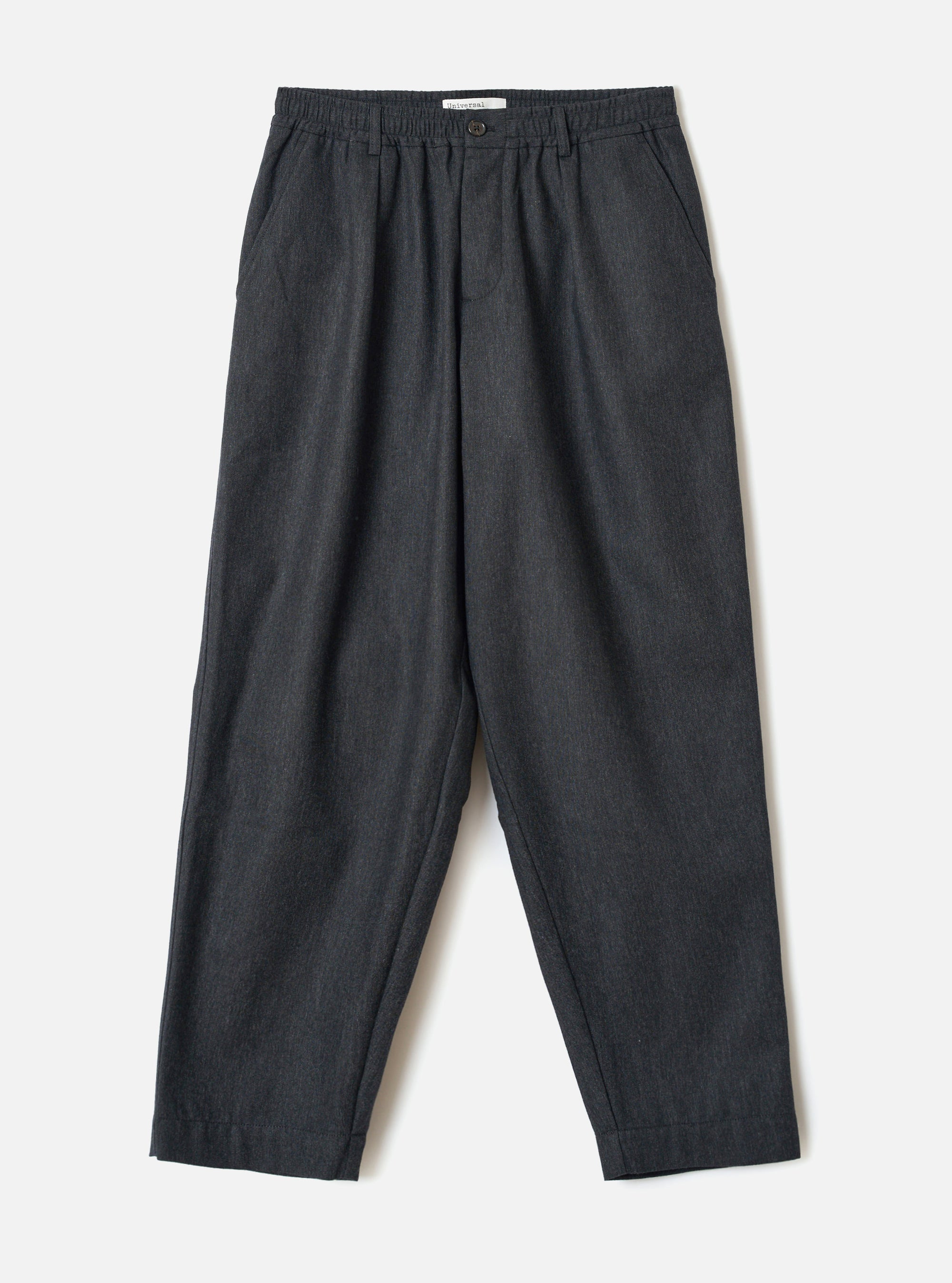 Charcoal Recycled Italian Tweed Pleated Track Pant
