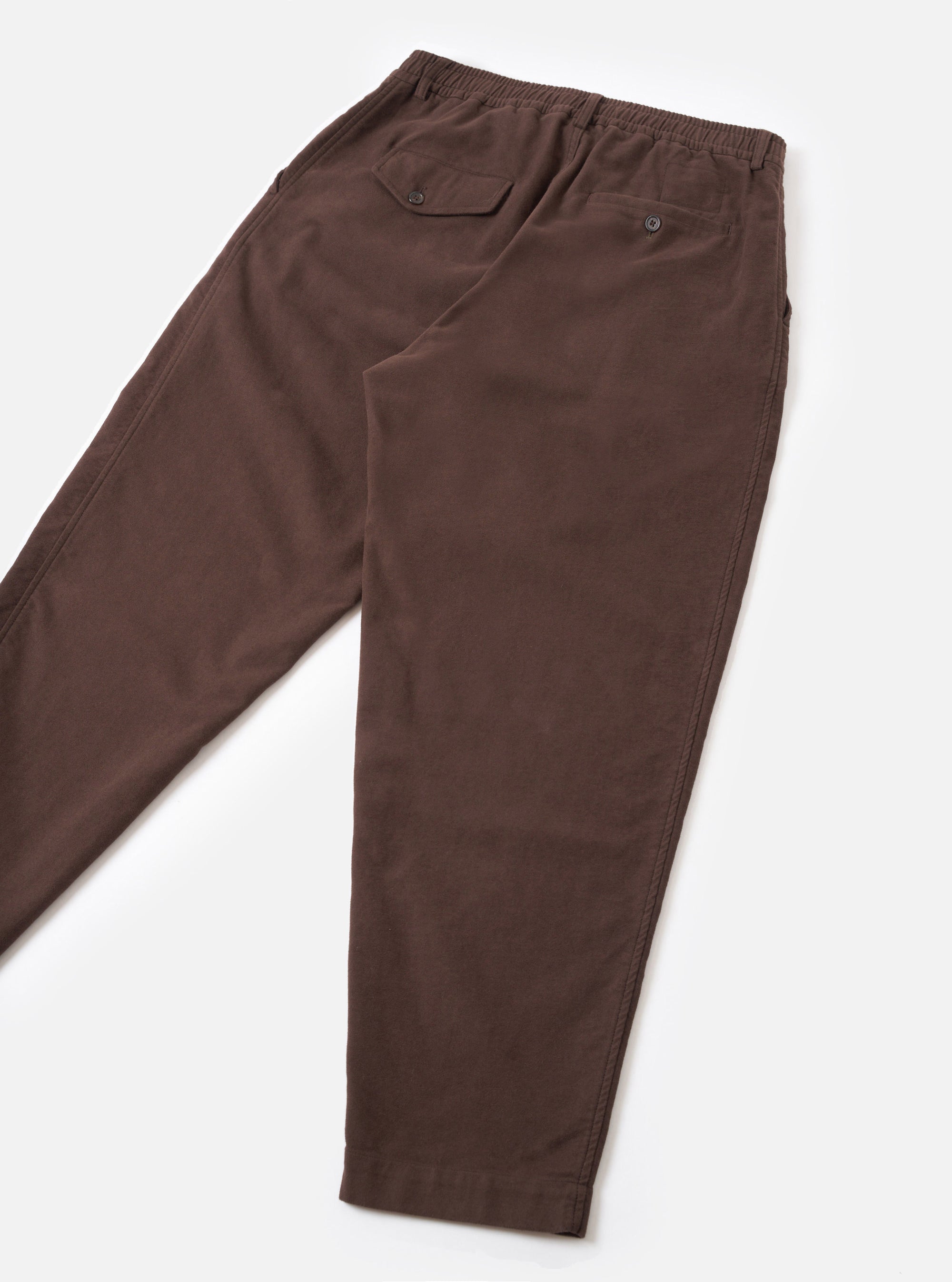 Brown Comfort Moleskin Pleated Track Pant