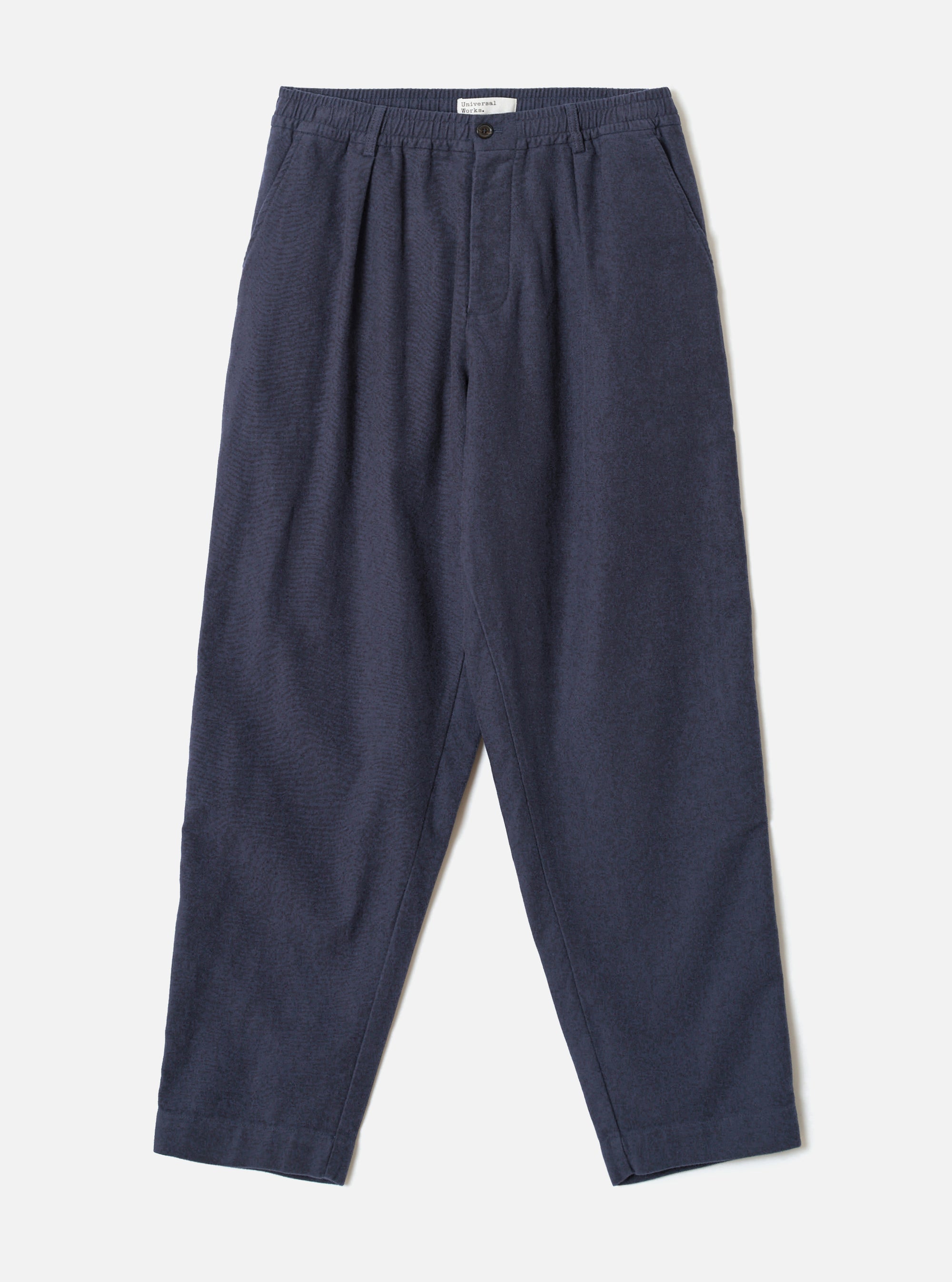 Navy Comfort Moleskin Pleated Track Pant