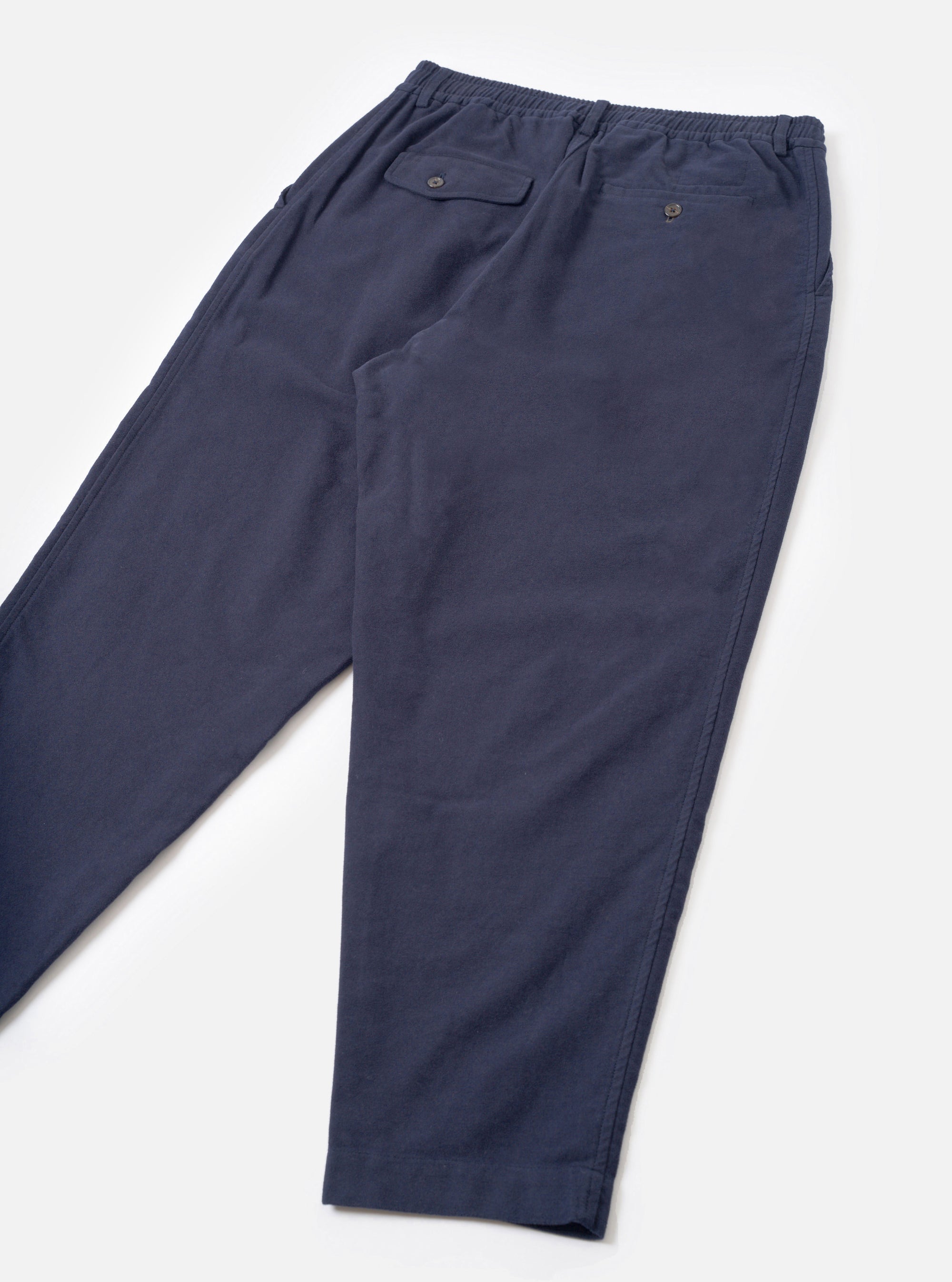 Navy Comfort Moleskin Pleated Track Pant