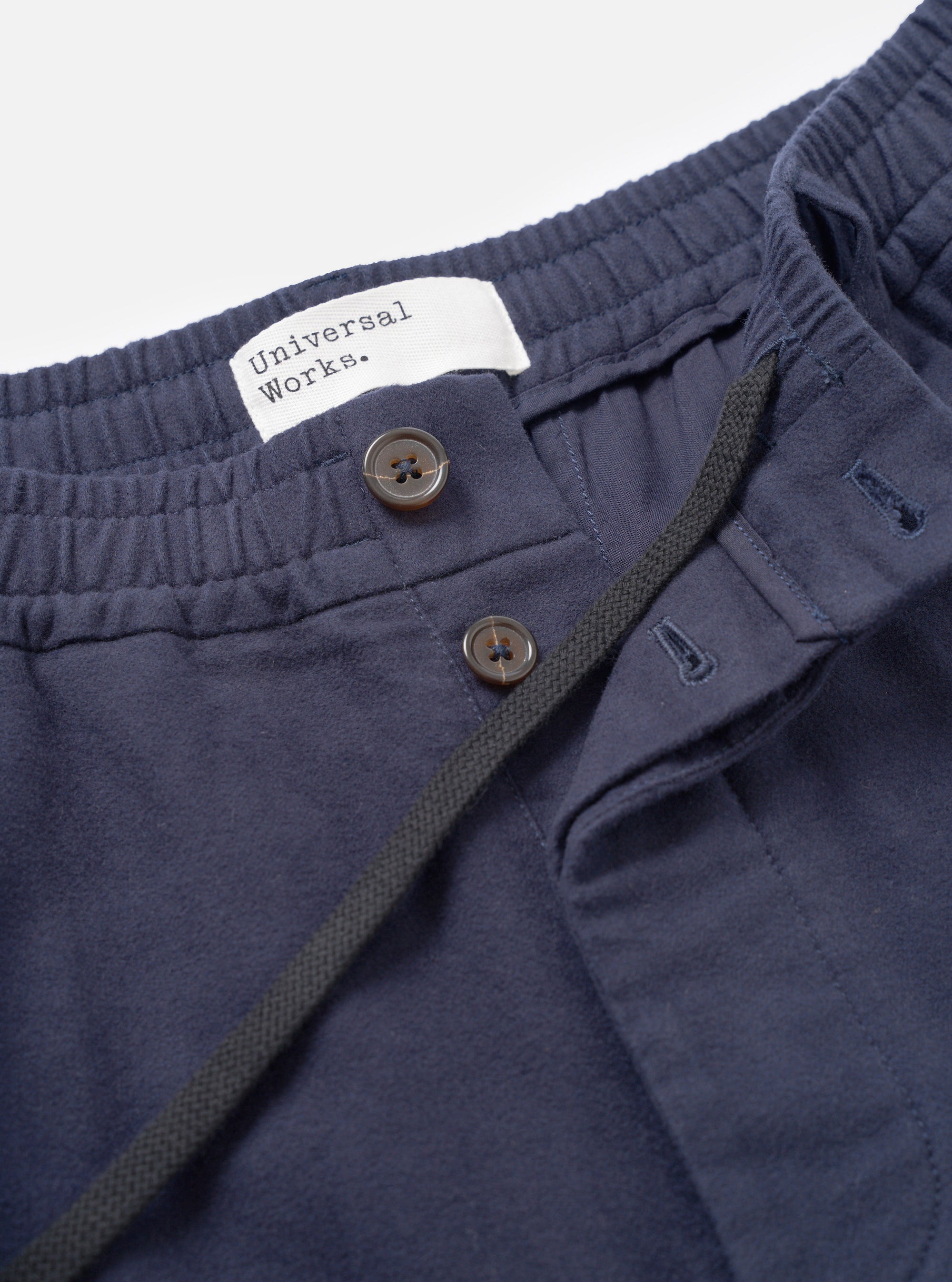 Navy Comfort Moleskin Pleated Track Pant