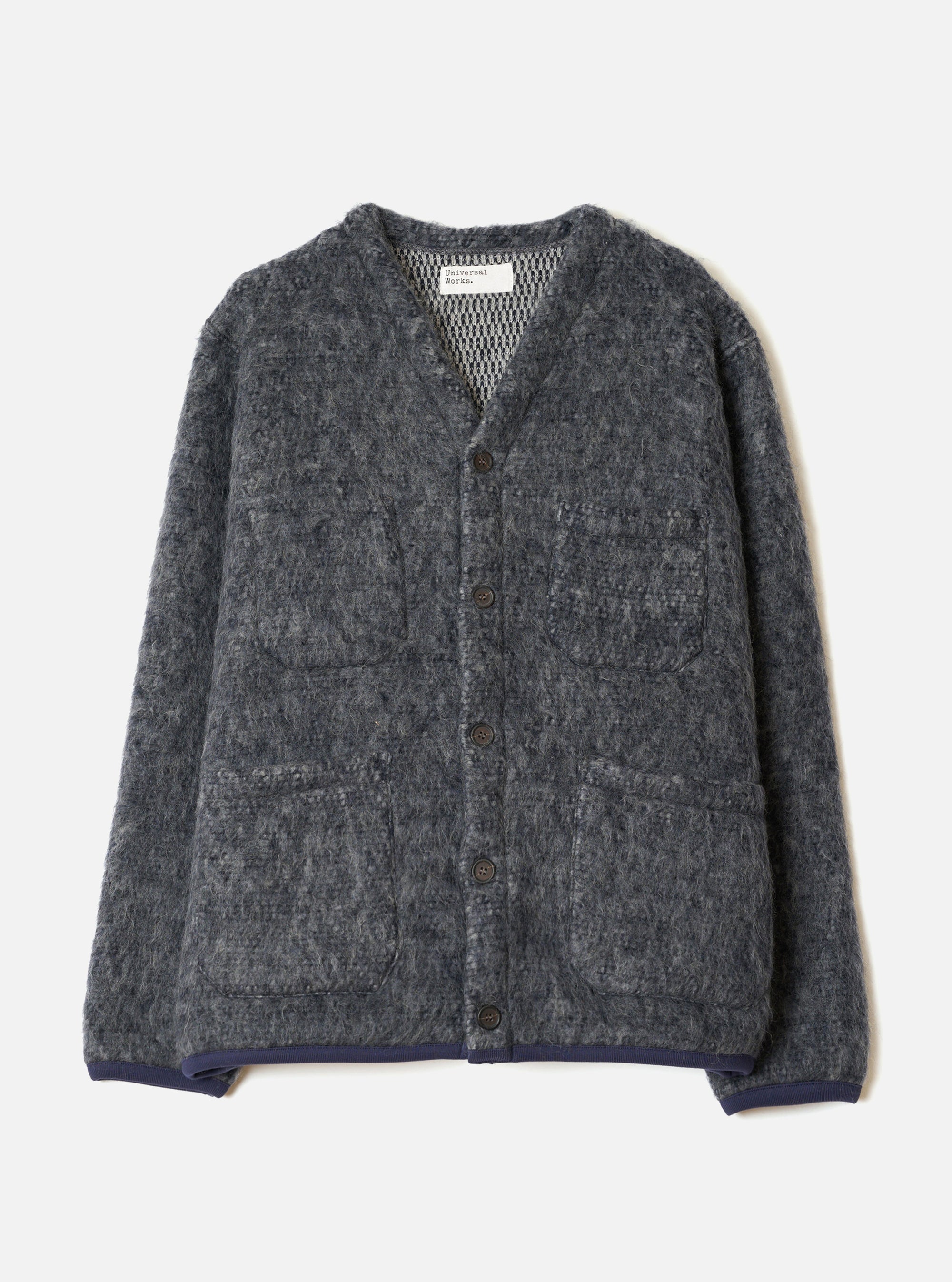 Navy/Pale Grey Losso Mohair Mix Cardigan