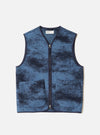 Blue Cloud Camo Knit Zip Gilet