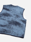 Blue Cloud Camo Knit Zip Gilet