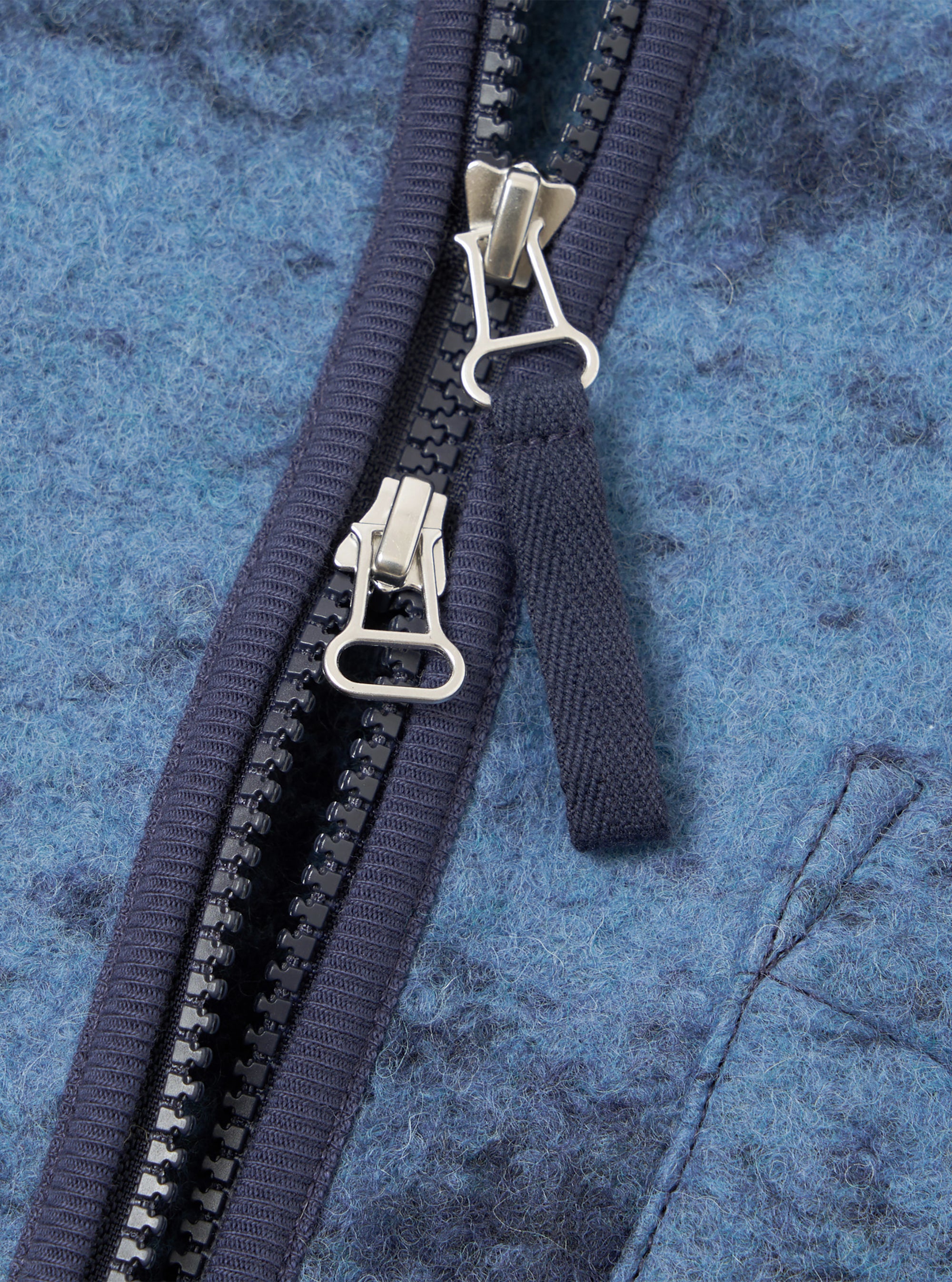 Blue Cloud Camo Knit Zip Gilet