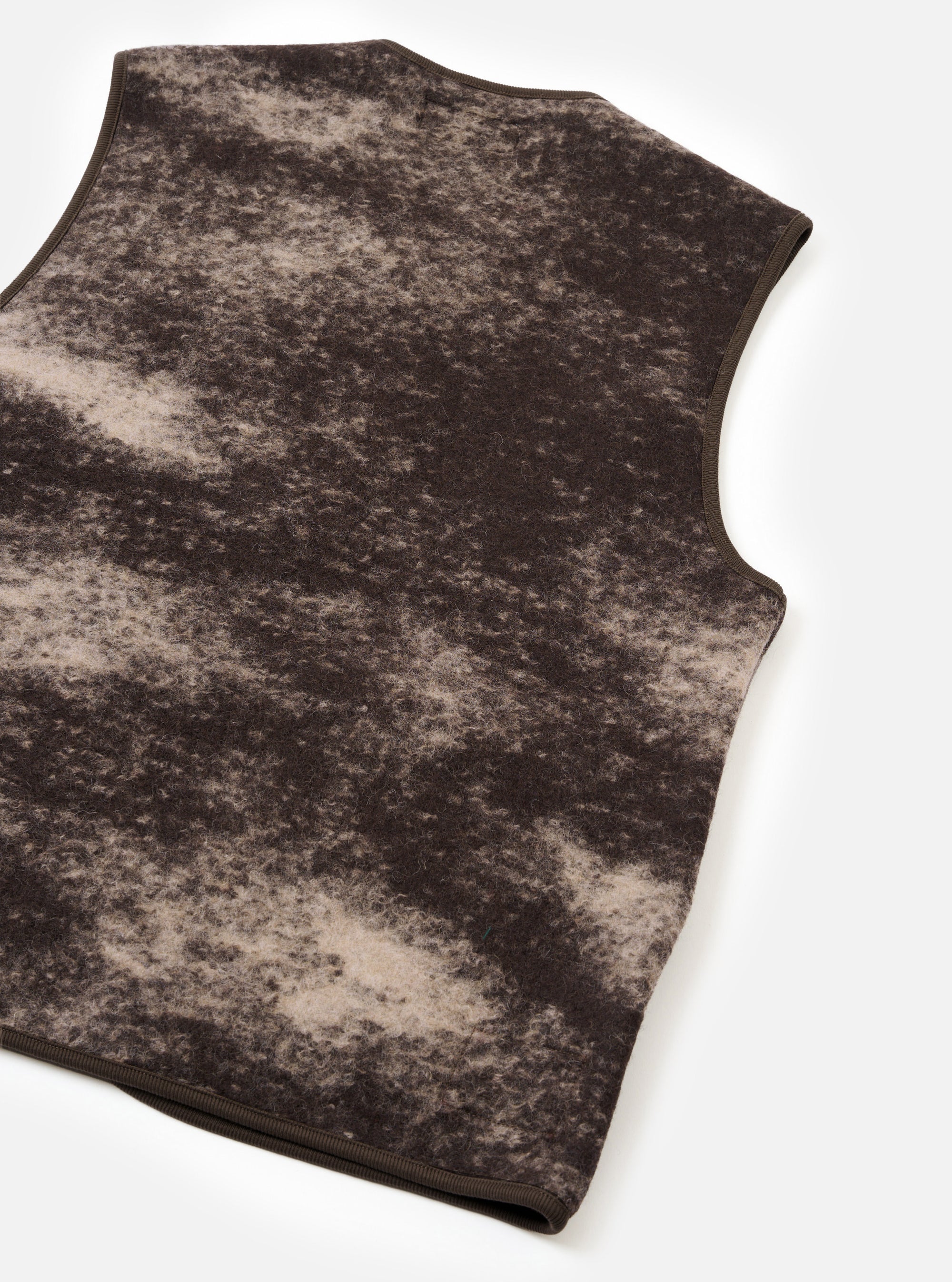 Brown Cloud Camo Knit Zip Gilet