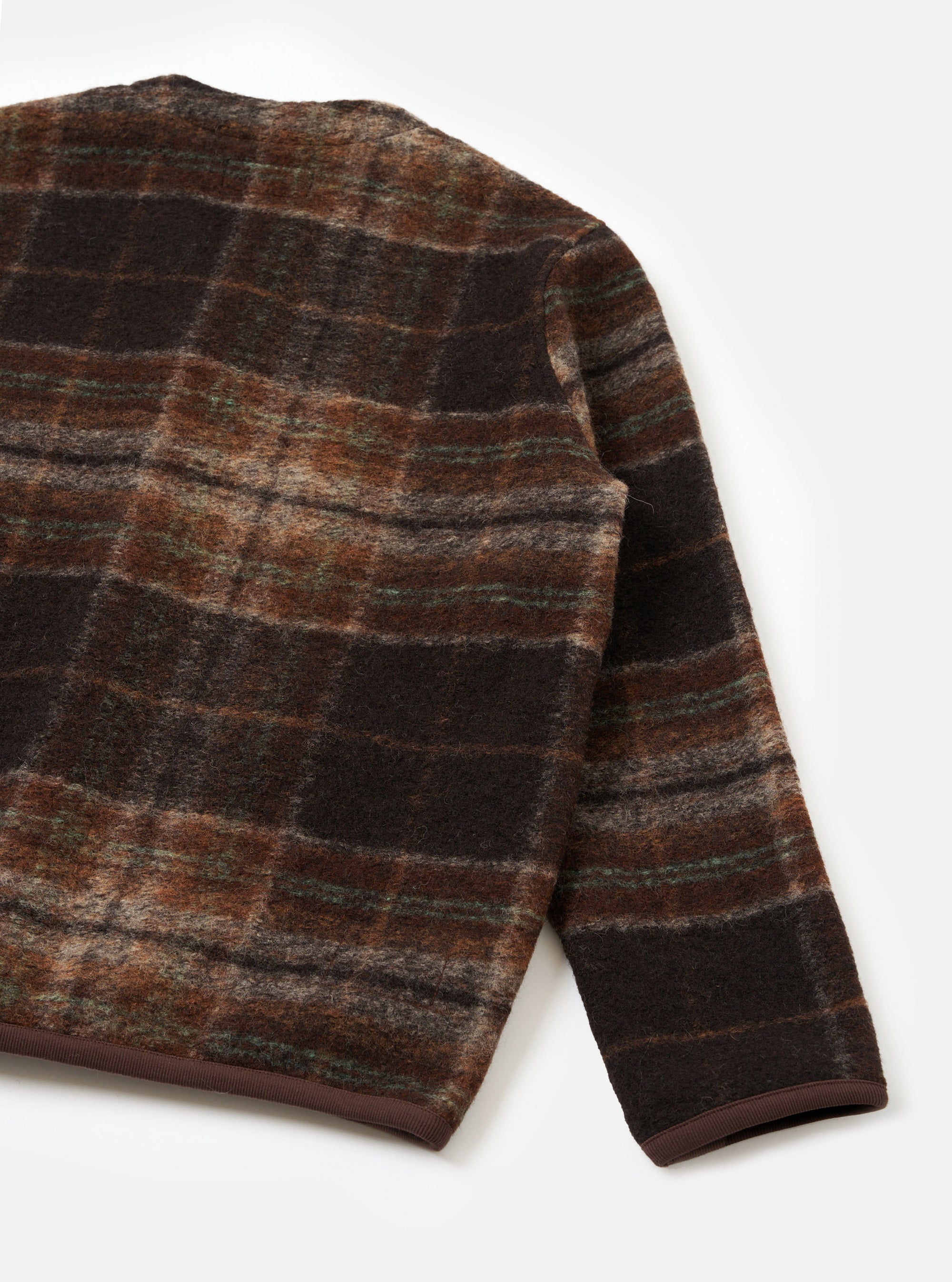 Brown Pino Wool Fleece Cardigan