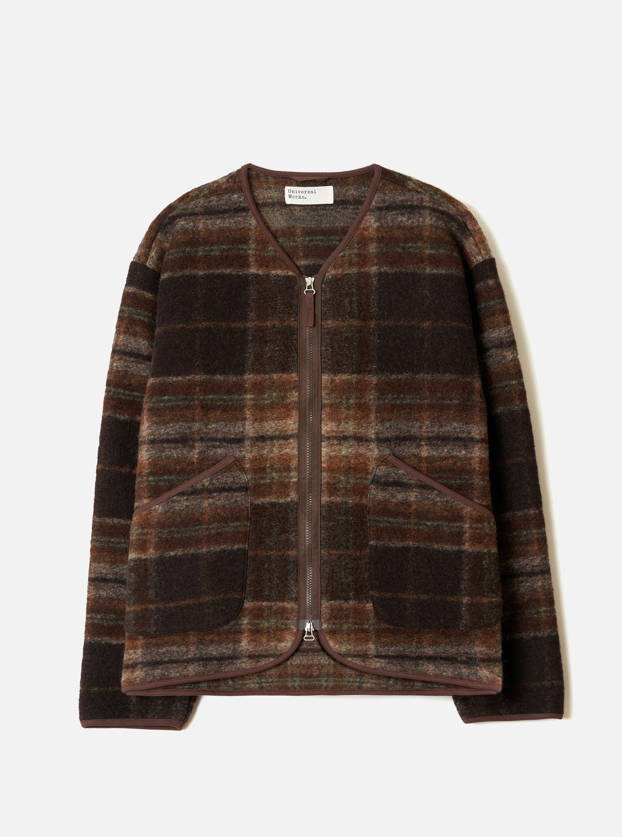 Brown Pino Wool Fleece Military Liner Jacket
