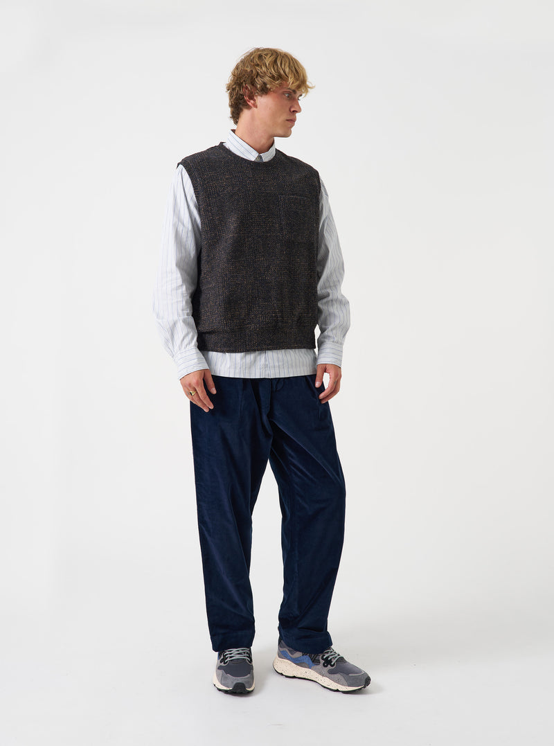 Navy Deca Light Knit Sleeveless Crew