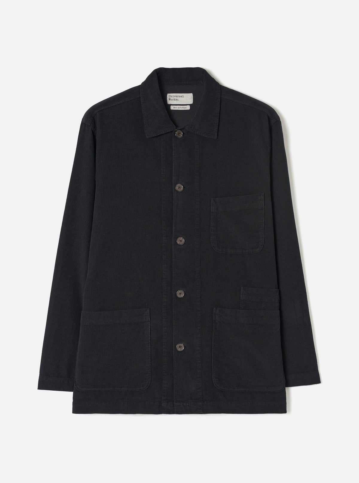 Black Fine Cord Bakers Overshirt