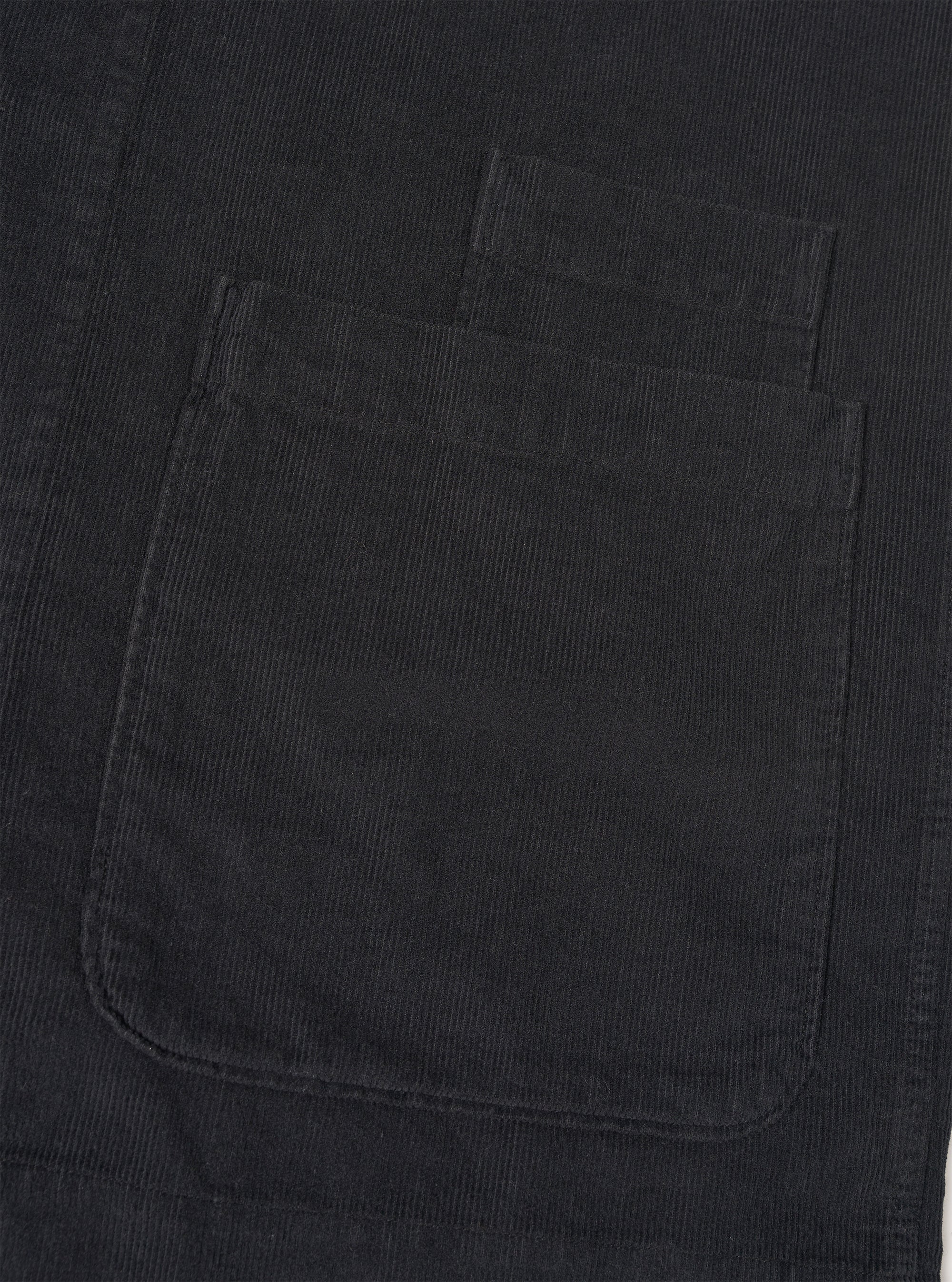 Black Fine Cord Bakers Overshirt