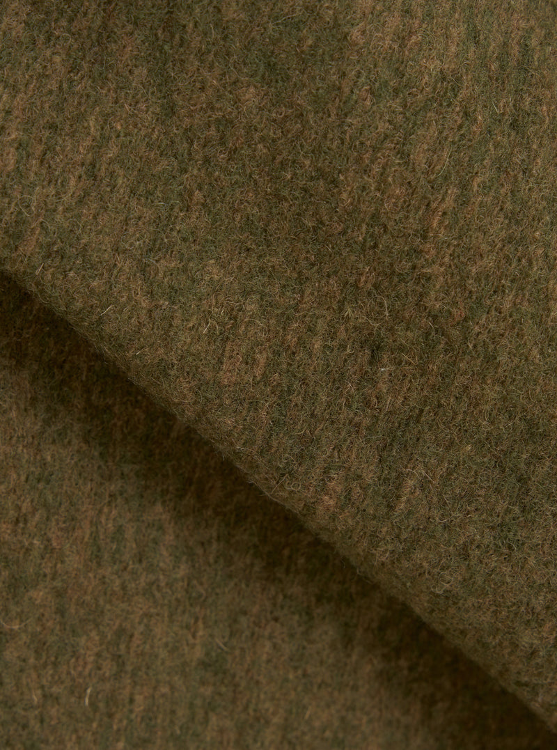 Olive Wool Mix Knit Rams Jacket