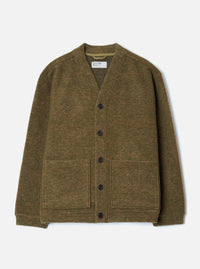 Olive Wool Mix Knit Advance Cardigan