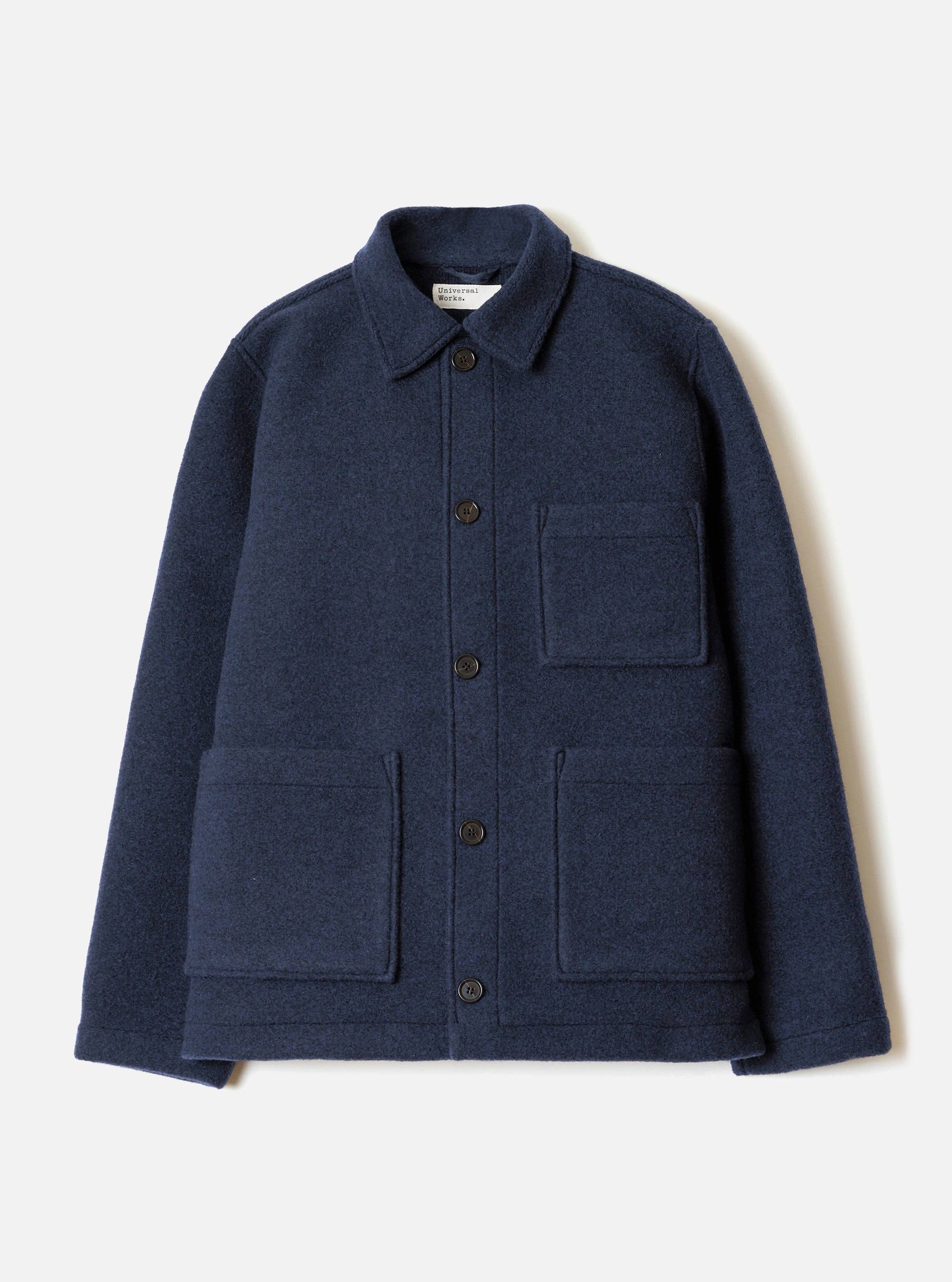 Navy Techno Melton Plain Tag Jacket