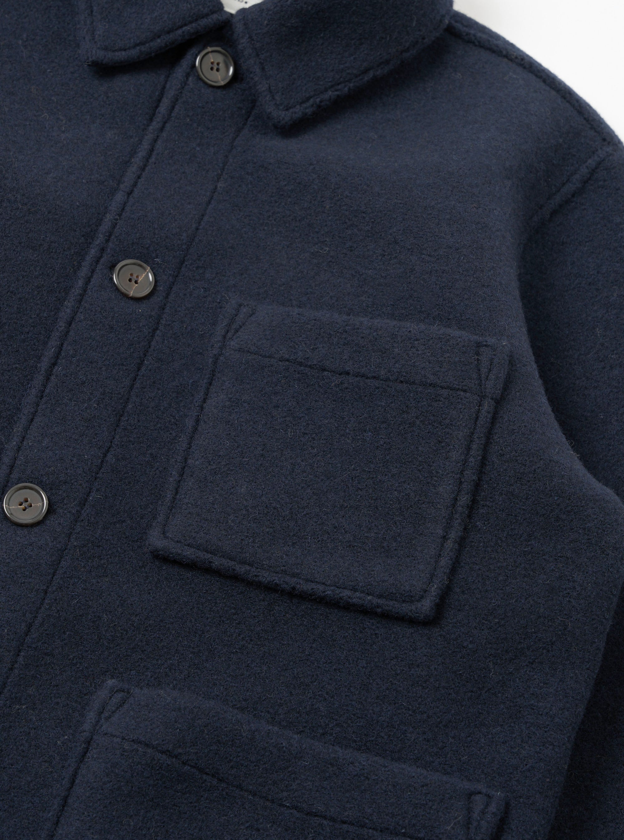 Navy Techno Melton Plain Tag Jacket
