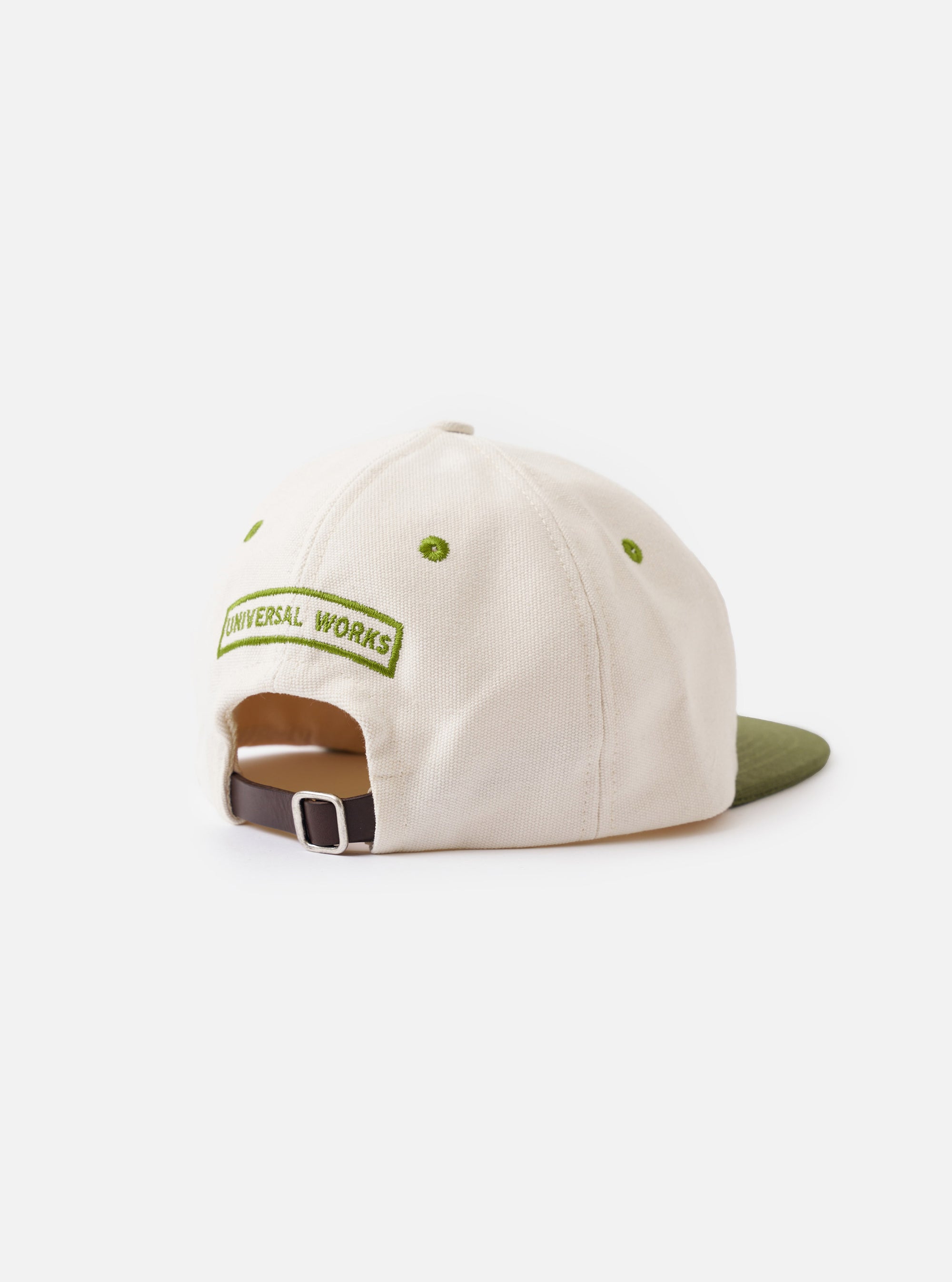 Ecru/Olive Canvas Baseball Hat