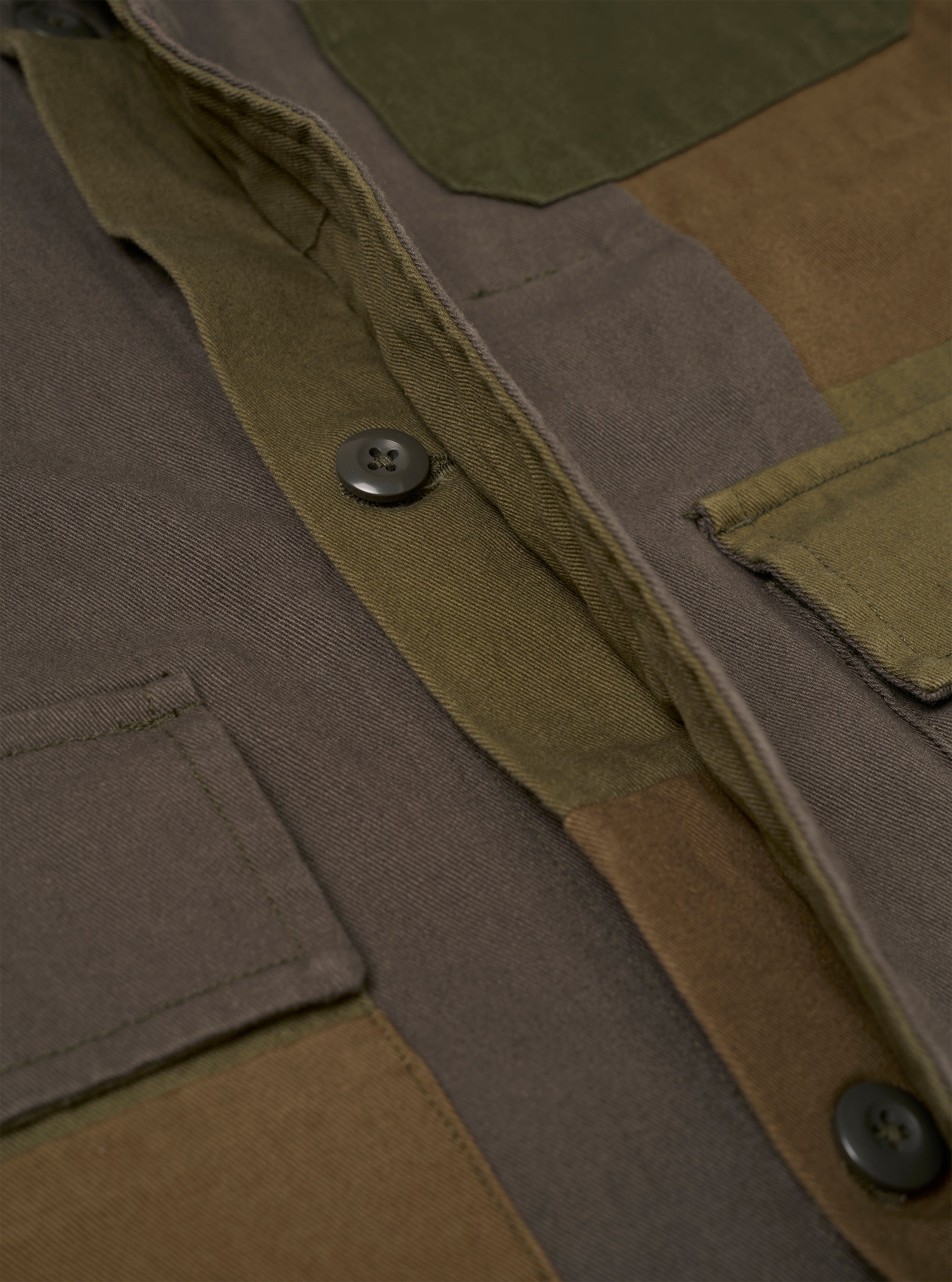 Olive Patchwork Twill MW Fatigue Jacket