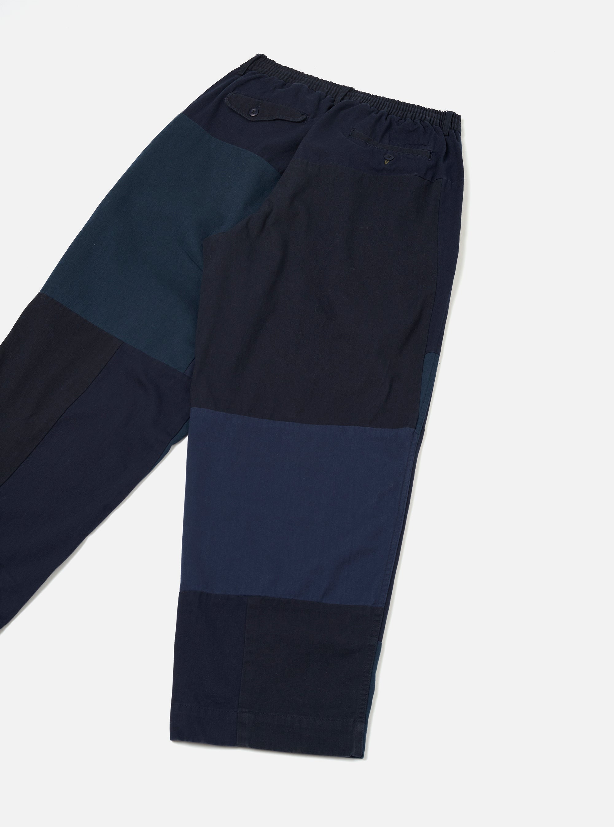 Navy Patchwork Twill Oxford Pant