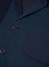 Navy Patchwork Twill Three Button Jacket