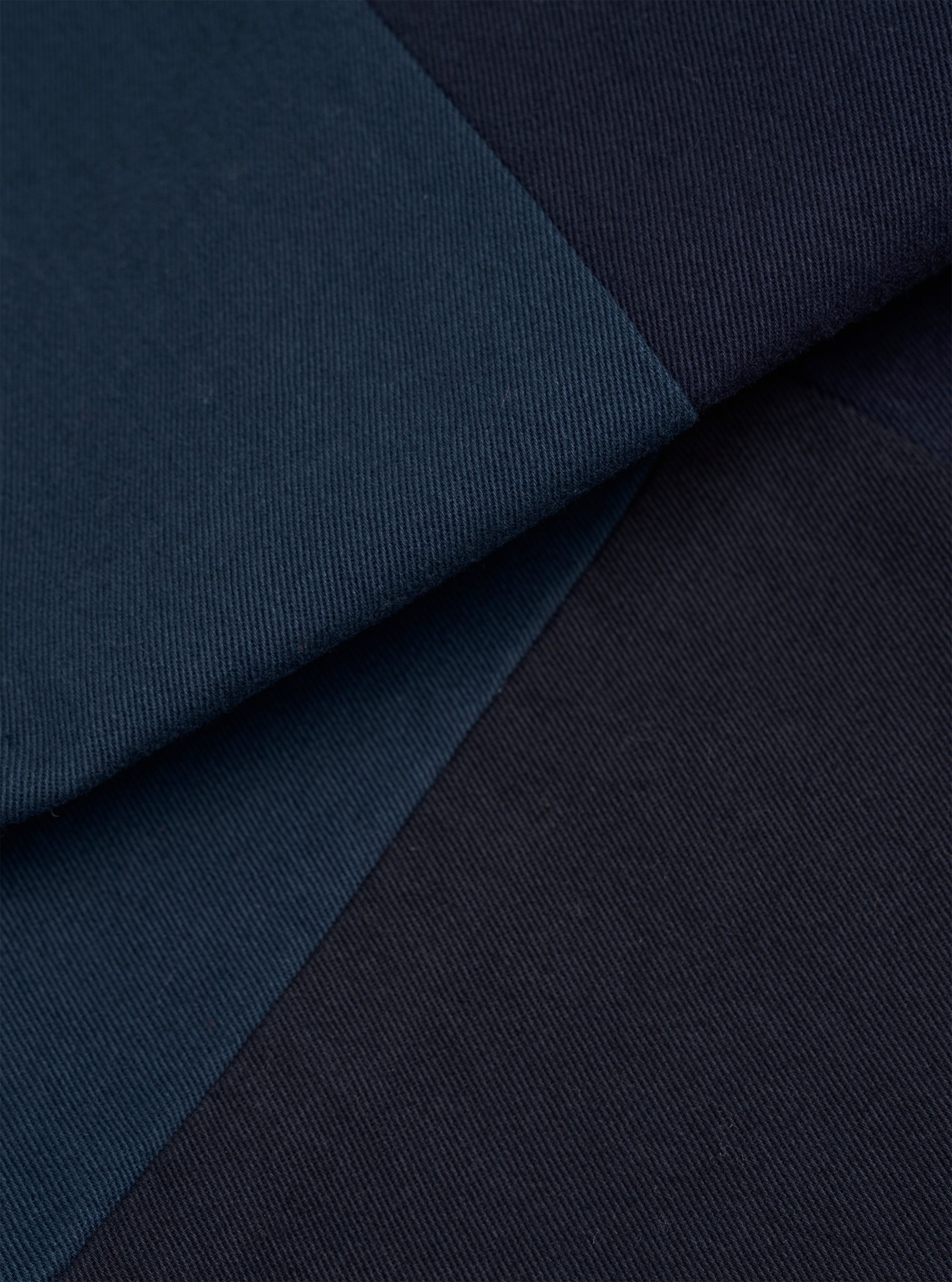 Navy Patchwork Twill Three Button Jacket