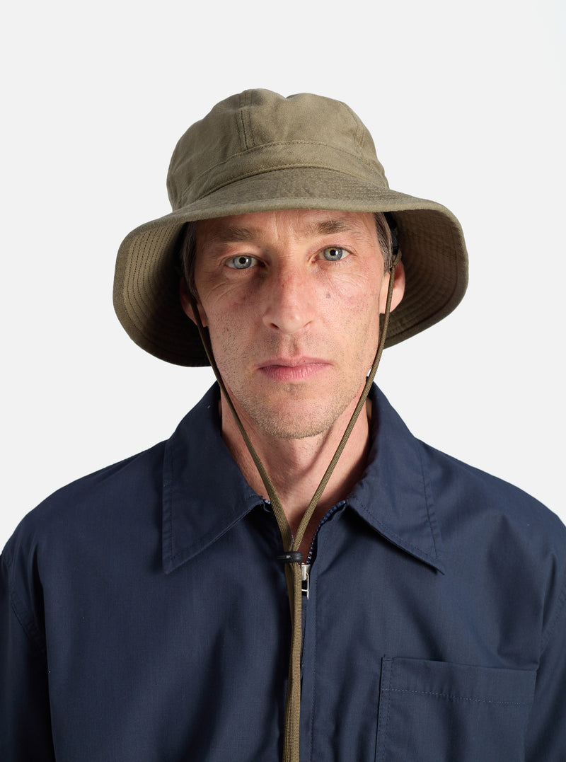 cableami® Dark Olive Baker Back Satin Cotton Metro Hat