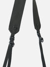 Close-up of the grey woven straps and black plastic buckles of the F/CE.® Grey 420 re/cor Sacoche against a plain white backdrop.