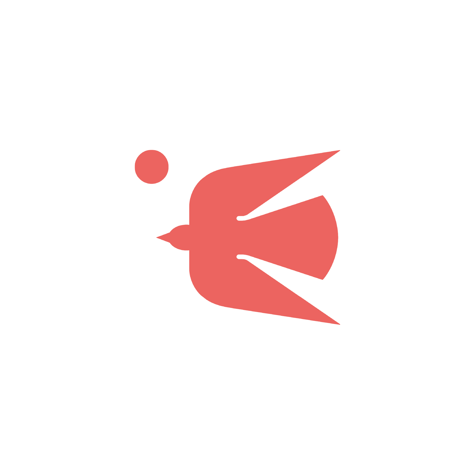 A coral bird flies on a white background, representing the "Waste-less experience."