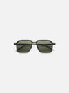 Close-up of A. SOCIETY x Universal Works Olive/Green Kowloon Eyewear on a white background. The frames are olive and green with dark green lenses.