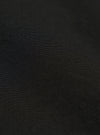 A close-up fabric swatch of the master-piece x Universal Works Black Peached Poplin Newark Jacket is shown against a plain white background. The image highlights the smooth, matte texture of the black peached poplin material and its fine weave.