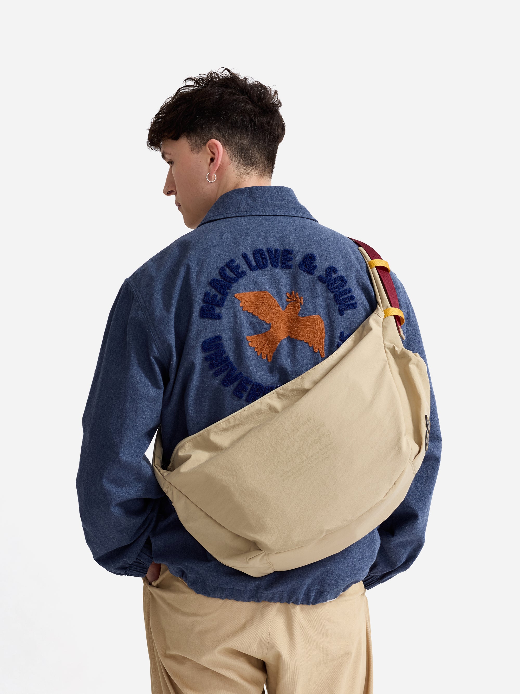 master-piece x Universal Works Beige Medium Canvas Shoulder Bag