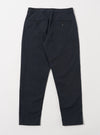 Back view of Navy Linen Slub Weave Military Chino pants on a white background. The pants are a relaxed fit and made of a textured linen.