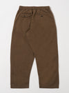 Back view of Khaki Linen Slub Weave Oxford Pant on a white background. Shows the elastic waist, pockets, and the relaxed fit of the linen pants.