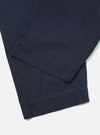 Close-up of the Navy Military Cotton Judo Pant on a white background. The dark blue cotton fabric is smooth and neatly folded, showing the hem.