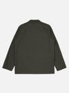 The Olive Marl Tropical Suiting Two Button Jacket is shown from the back, displayed flat against a plain white background. The image highlights the clean lines of the jacket's rear construction, including the central seam and the straight hem.