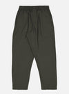 A pair of Olive Marl Tropical Suiting Pleated Track Pants is shown laid flat against a solid white background. The trousers feature a relaxed, tapered fit with a single pleat at the waist, side slip pockets, and an elasticated drawstring waistband.