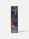 Topologie x Universal Works Navy Hitch UW Rope 8mm Rope Strap in its packaging. The rope is blue and brown. Shot on a white background.