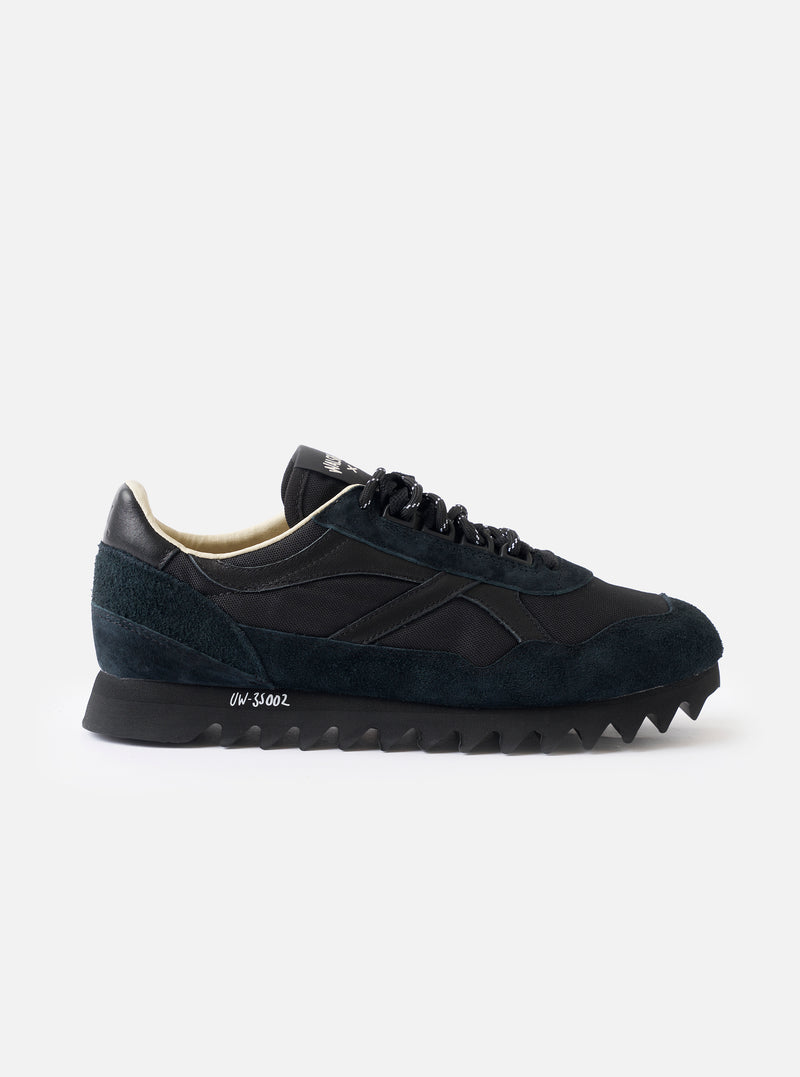 Walsh x Universal Works Ensign in Black Leather/Canvas