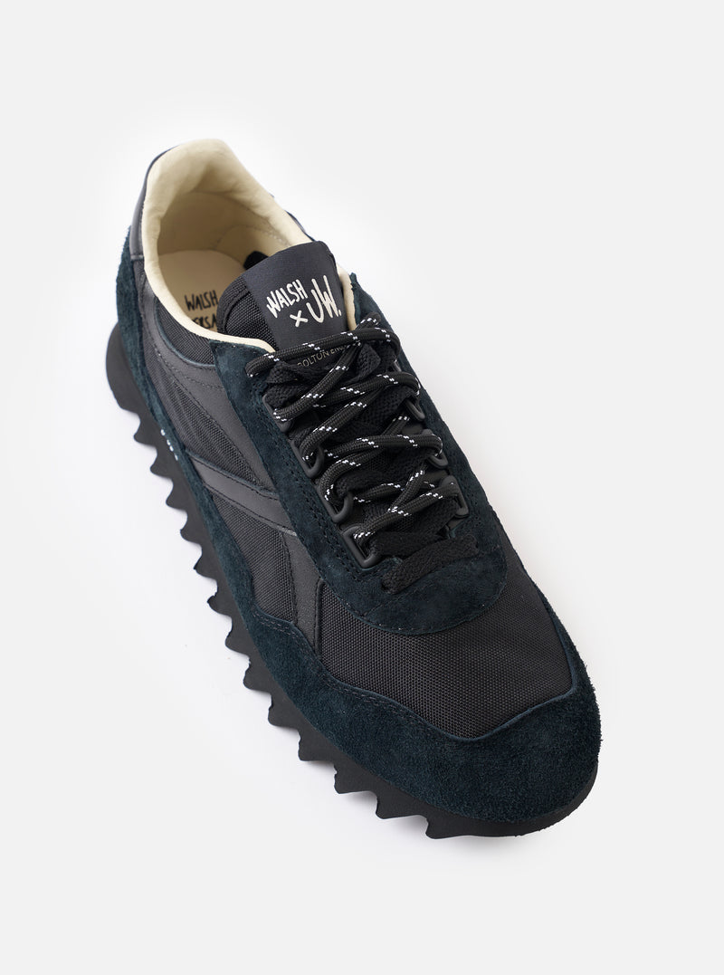 Walsh x Universal Works Ensign in Black Leather/Canvas