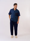 Limited Edition Navy Mixed Check Camp Shirt